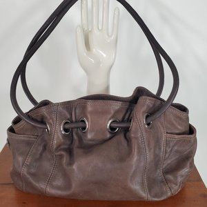 Tignanello Genuine Leather Soft Satchel Shoulder Bag With Multiple Pockets